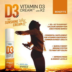 BIOLABS PRO Vitamin D3 Cream bottle back label