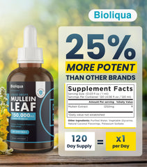 Close-up of Bioliqua Mullein Drops label