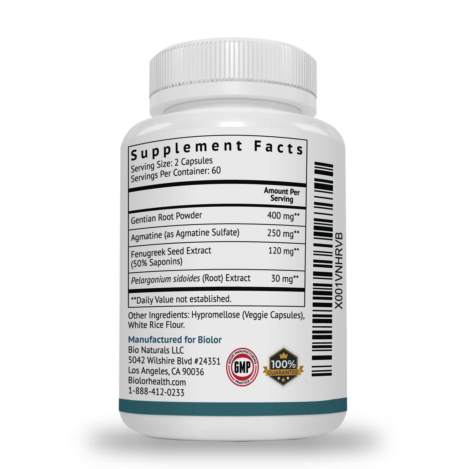 Biolor HungerUp safety seal highlights safety and GMP standards.