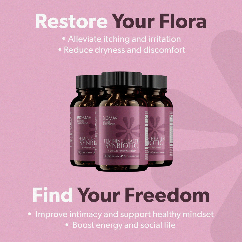 BIOMA Feminine Health Synbiotic on retail display shelf