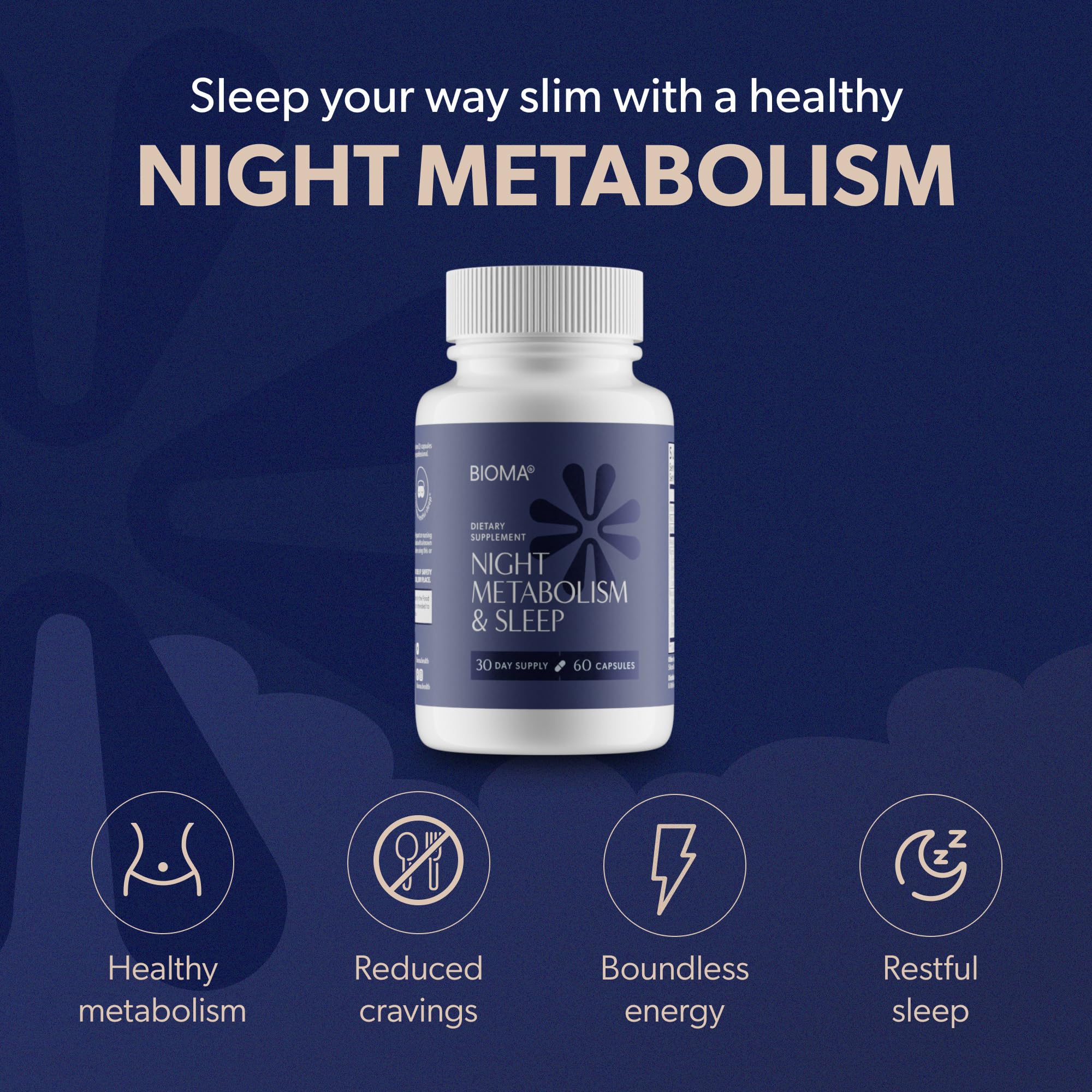 Close-up of Bioma Night Metabolism & Sleep ingredients