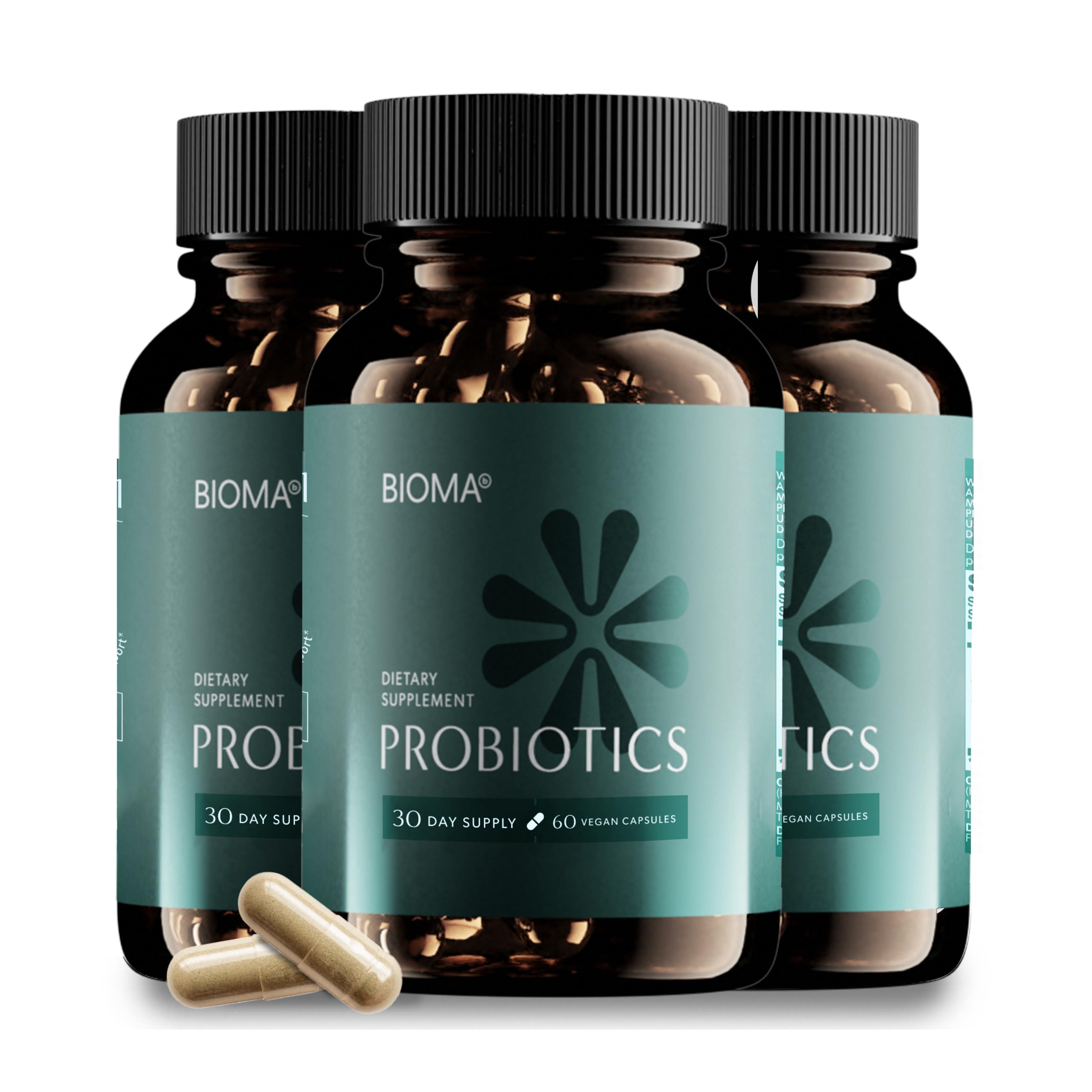 Bioma Probiotics bottle with label and product name