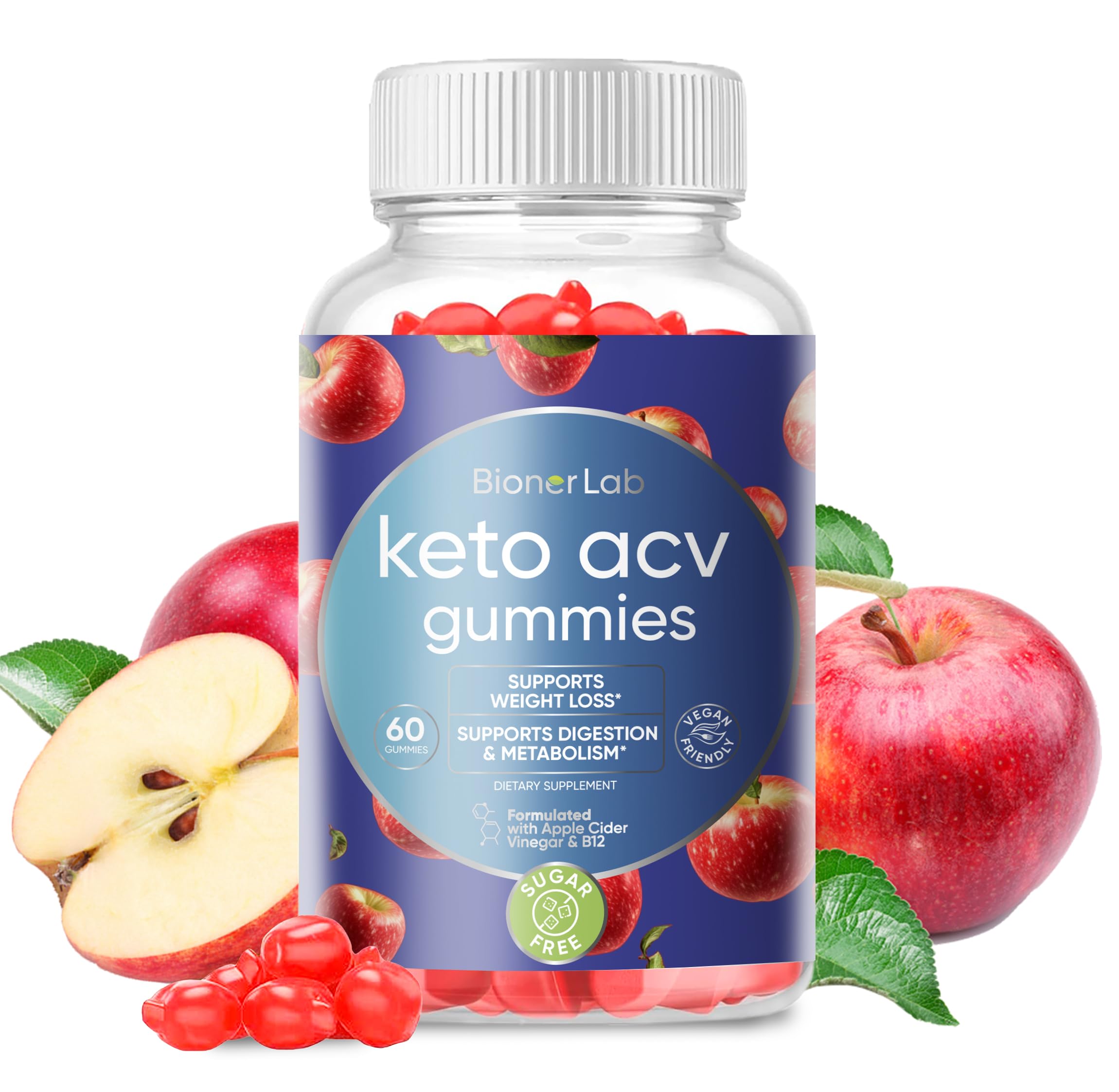 BionerLab Keto ACV Gummies bottle shown for convenient daily metabolism support