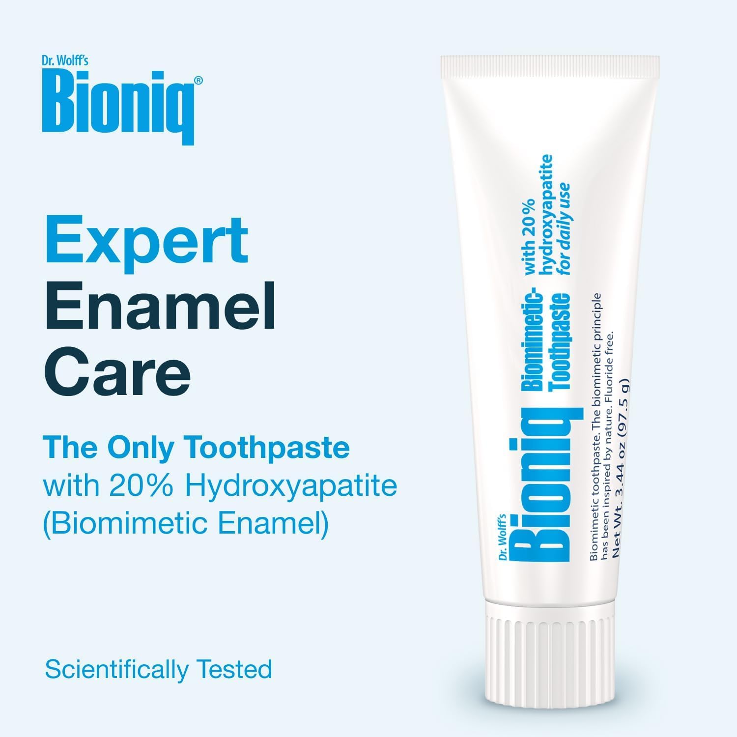 Pack of three Bioniq toothpaste tubes displayed