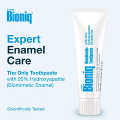 Pack of three Bioniq toothpaste tubes displayed