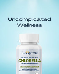 BioOptimal Organic Chlorella Tablets bottle on white background