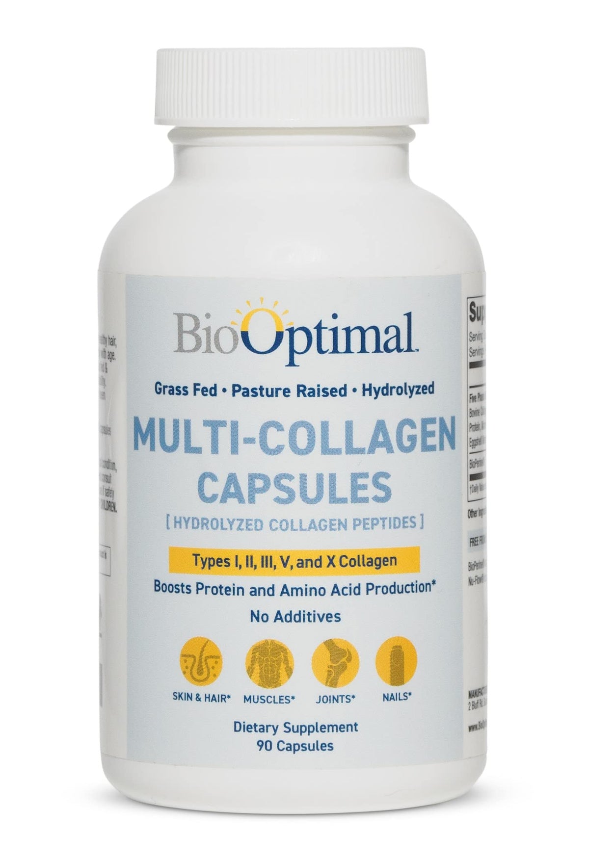 BioOptimal Multi-Collagen Capsules bottle with label