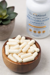 Graphic showing collagen types I, II, III, V and X