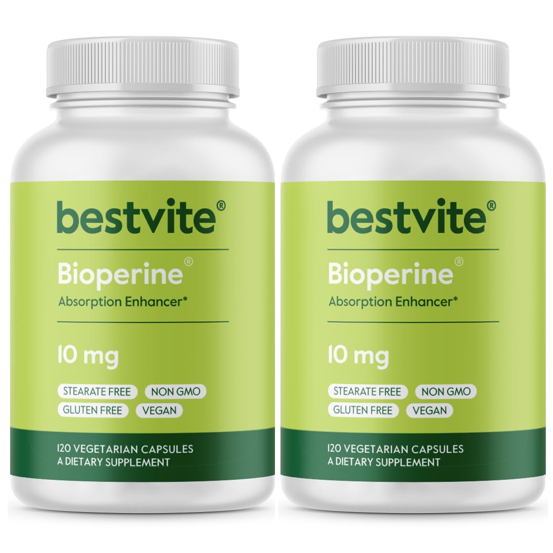 Bioperine 10mg absorption enhancer bottle – front view