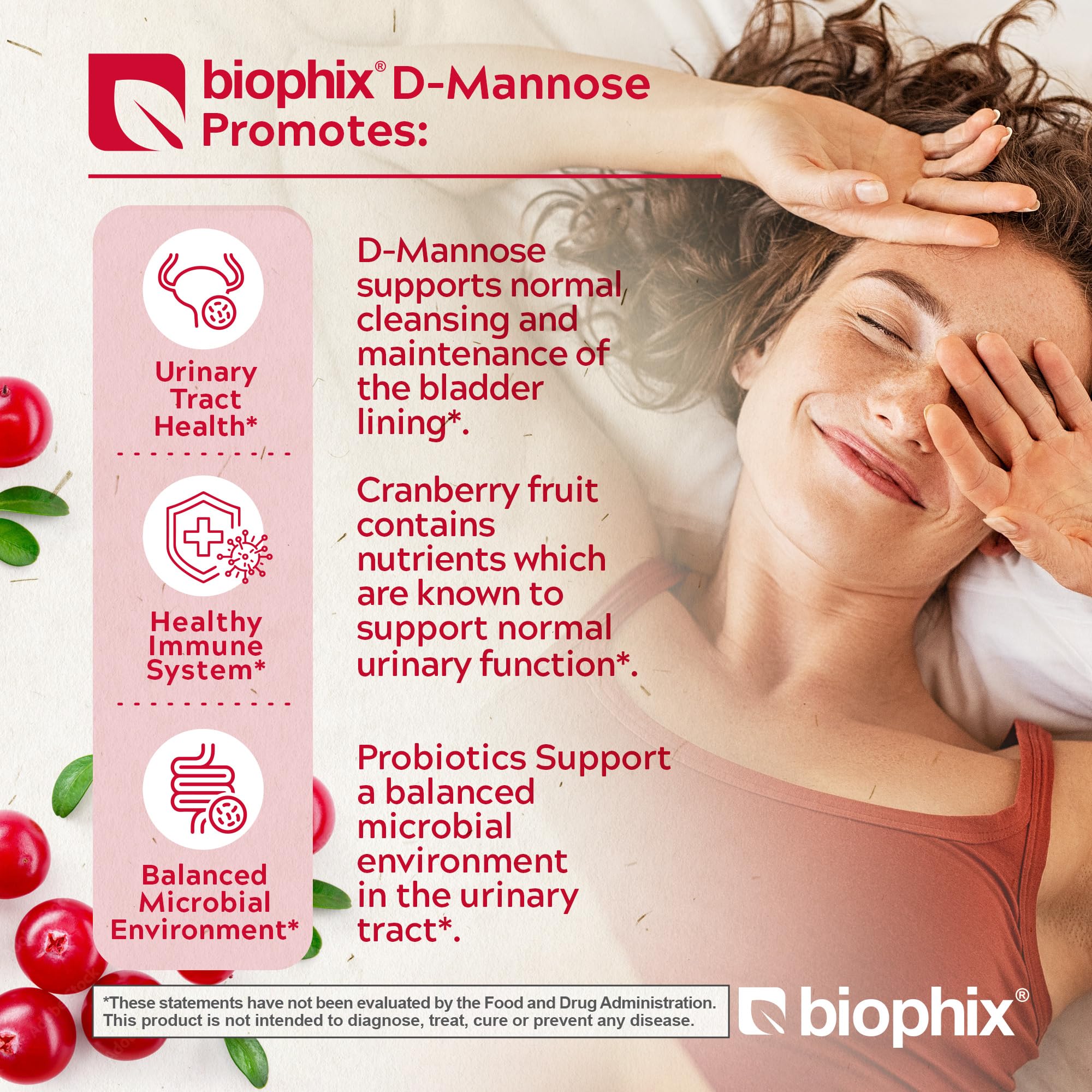 Close-up of Biophix D-Mannose 1000mg capsules