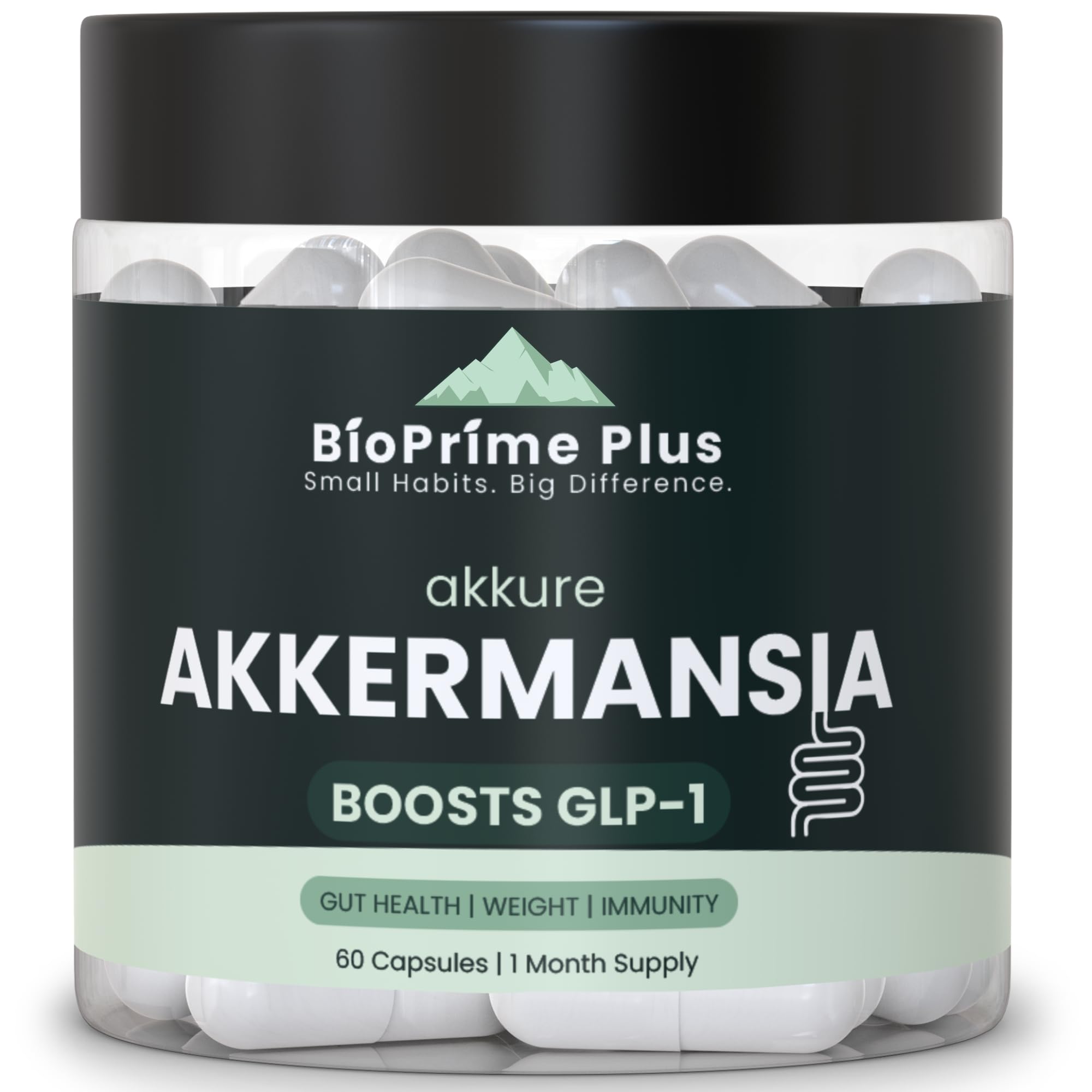 BioPrime Plus bottle with Akkermansia Muciniphila probiotic – 60 capsules