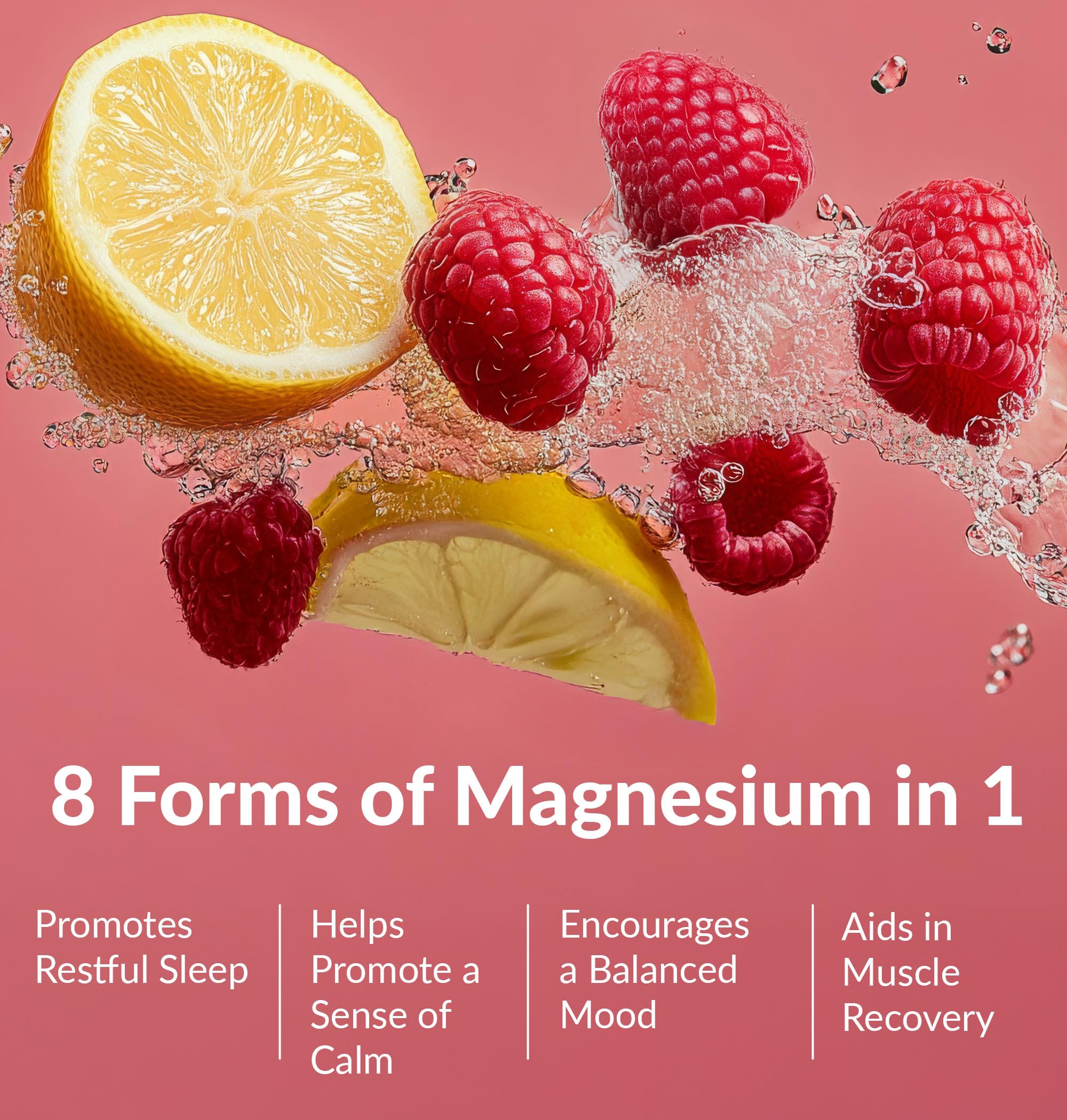 Graphic showing 8 bioavailable forms of magnesium (glycinate, citrate, malate, taurate)