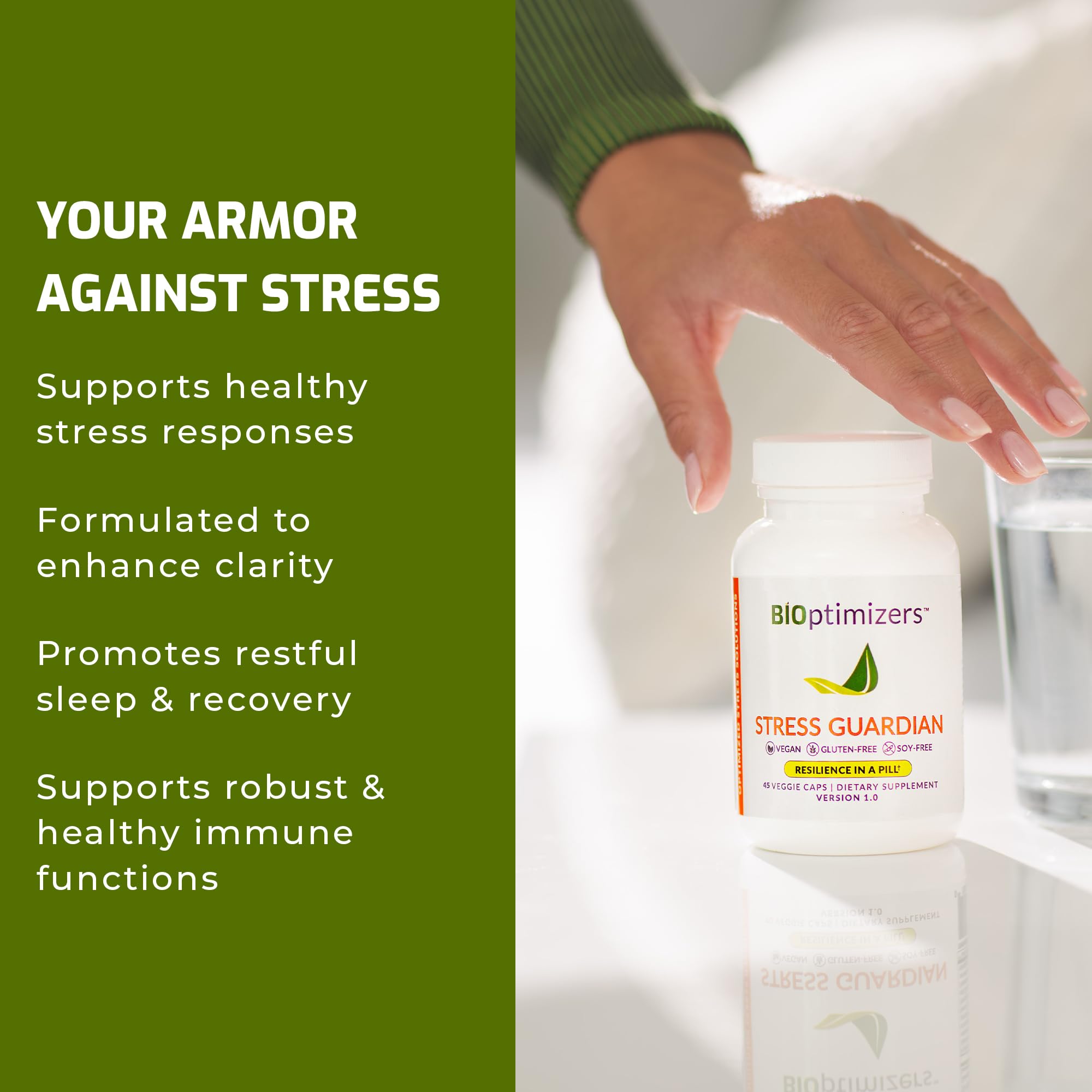 Stress Guardian bottle with label close-up