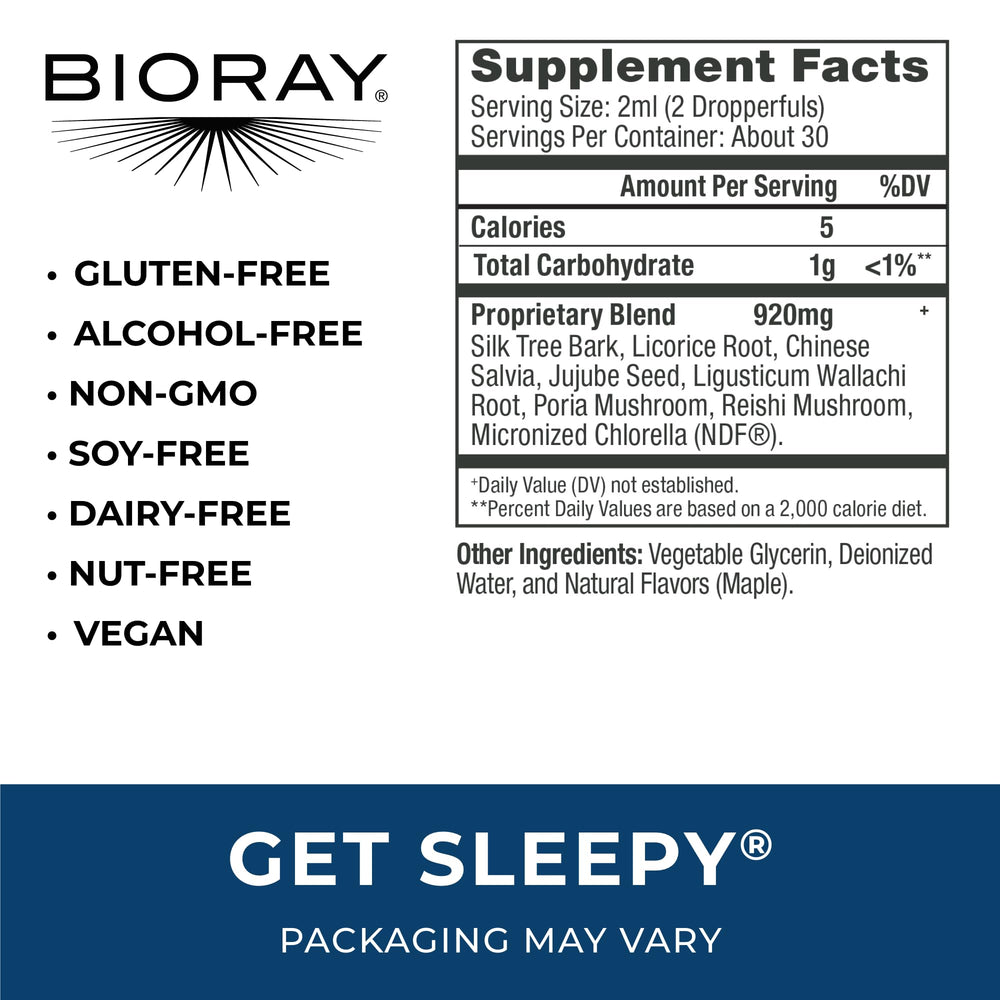 Liquid BIORAY Daily Get Sleepy bottle with dropper