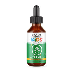 BIORAY Kids NDF Focus bottle with citrus drops supports study-style focus.