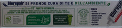 Close-up view of Biorepair 75ml toothpaste tube from the 3-pack Italian import