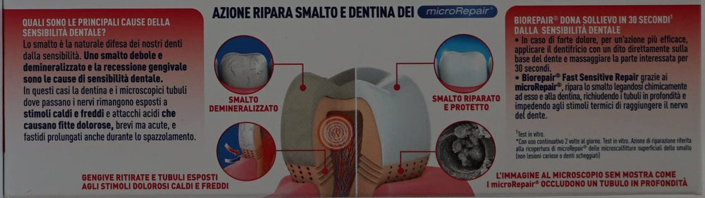 Biorepair microRepair enamel repair formula toothpaste 75ml Italian import 3-pack