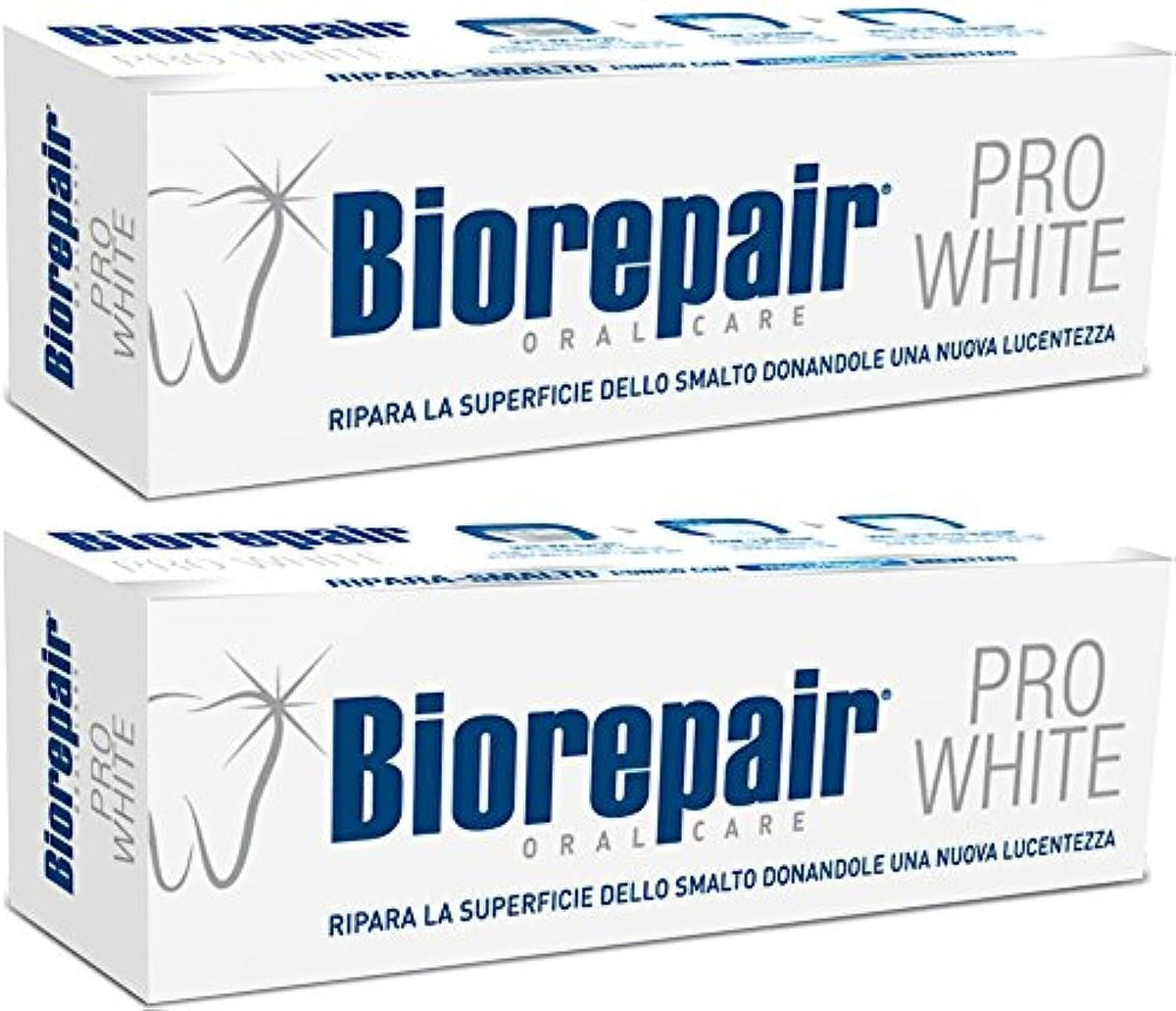 Biorepair Pro White toothpaste tubes (75ml each) in a 2-pack