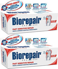Biorepair enamel repair toothpaste 75ml pack of 2 – no fluoride, Italian import