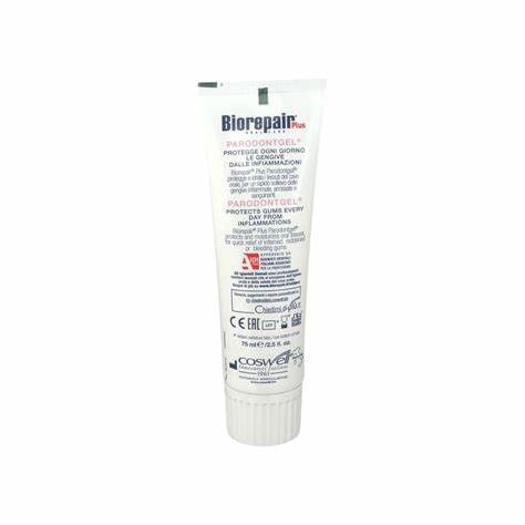 Italian import labeling on Biorepair Parodontgel packaging