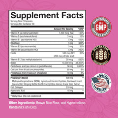 Capsules displayed for BioSchwartz biotin-collagen-keratin supplement