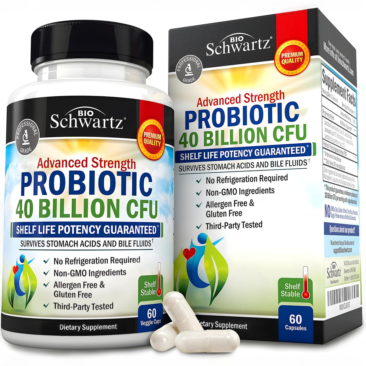 BioSchwartz Daily Probiotic bottle with 60 capsules