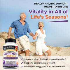 Glutathione immune support supplement with bottle – view 1