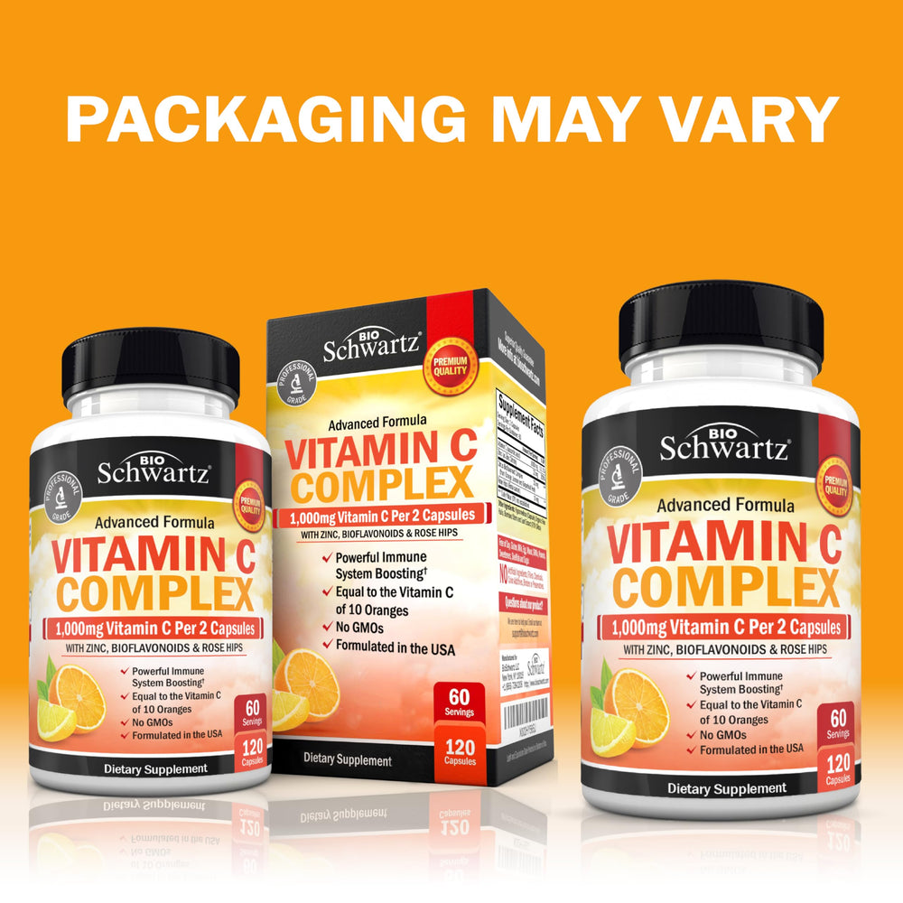 Capsules of BioSchwartz Vitamin C Complex 1000mg with zinc