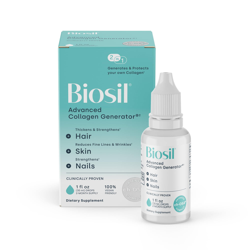 Biosil Collagen Booster Drops bottle with 1 oz label