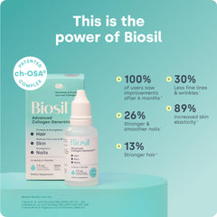 Vegan and GMO-free certification icons on Biosil Drops