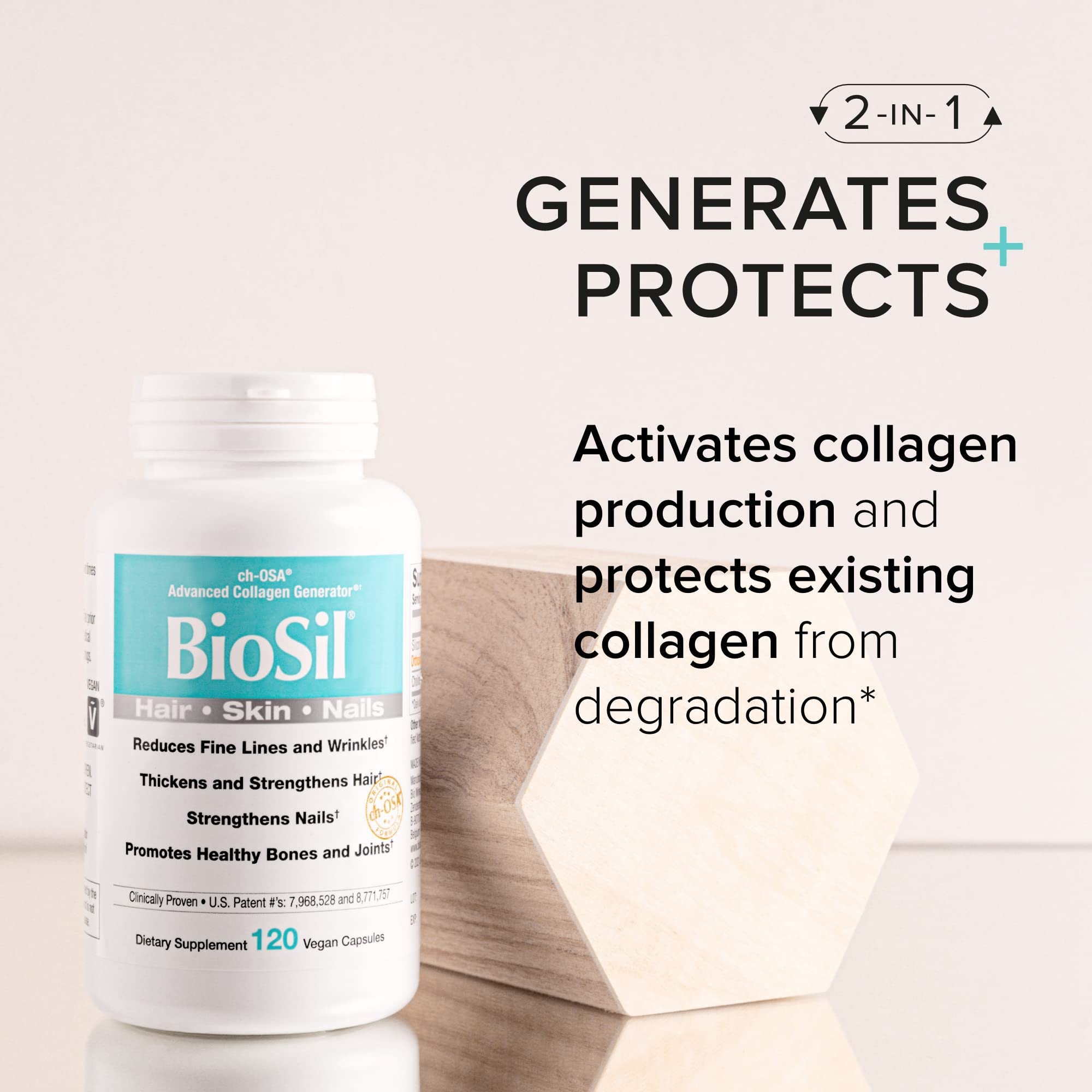 Collagen support for hair, skin and nails from Biosil