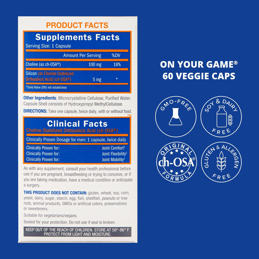 Close-up of Biosil On Your Game veggie capsules