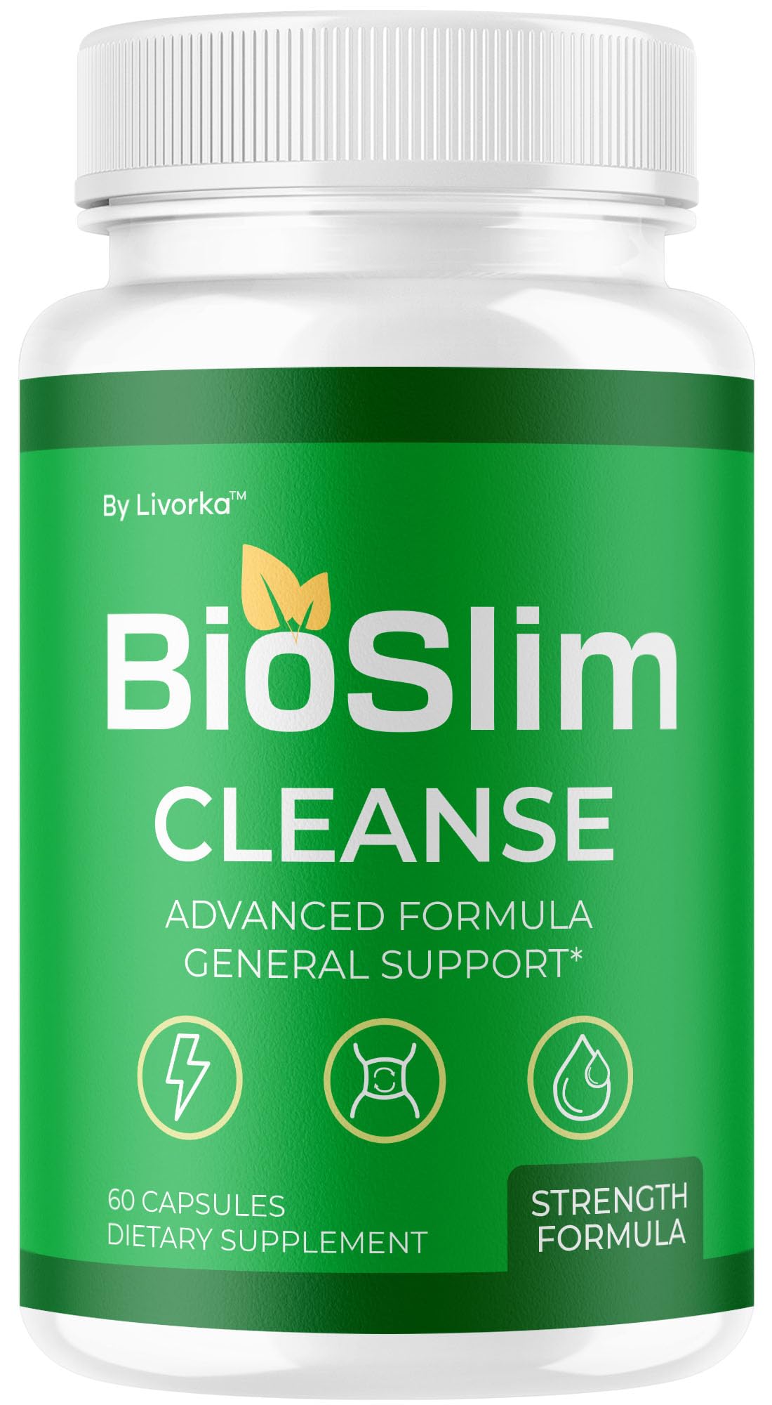 Bottle of BioSlim Cleanse Capsules with 60 capsules