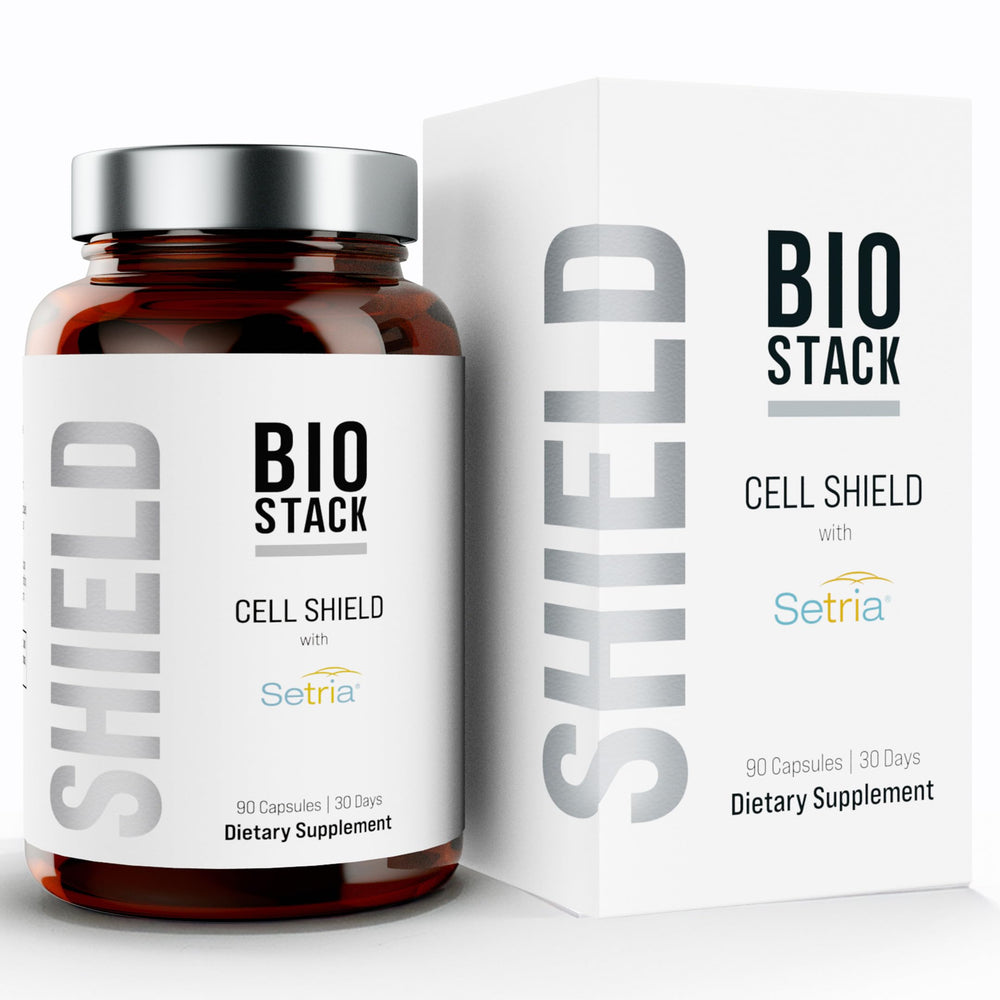 BIOSTACK Cell Shield hero shot featuring Setria liposomal glutathione