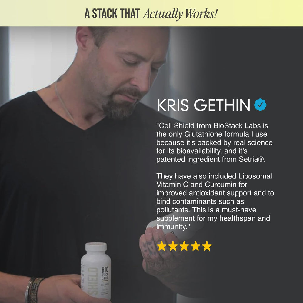 BIOSTACK Cell Shield bottle and packaging