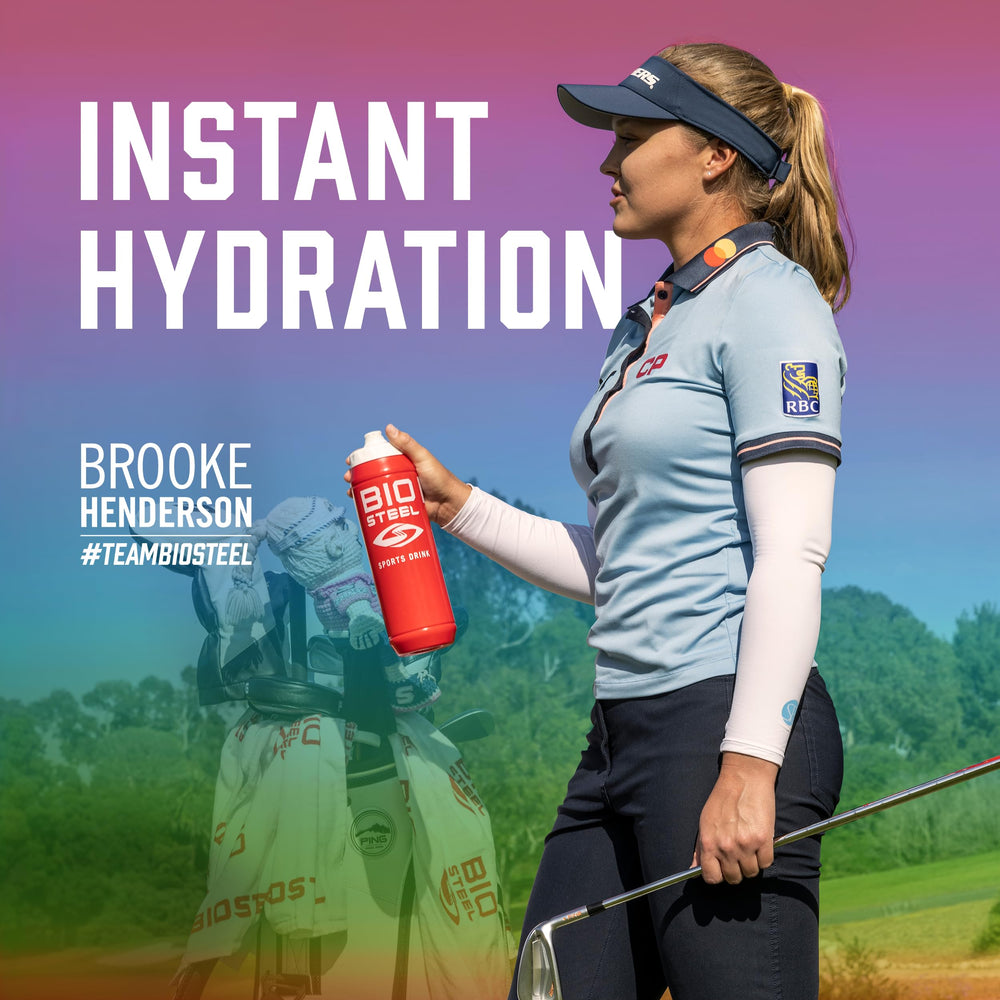 Scoop and packaging of BIOSTEEL Rainbow Twist Hydration Mix