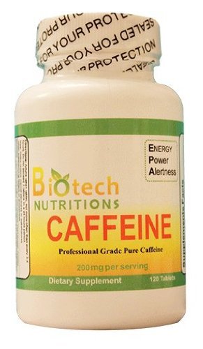 Biotech Nutritions Caffeine Dietary Supplement bottle front view