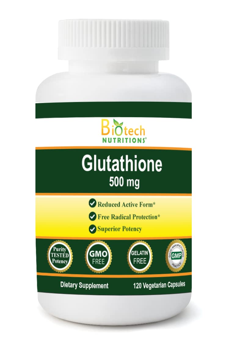 Biotech Nutritions Glutathione 500 mg bottle front view