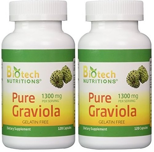Biotech Nutritions Graviola bottle with 240 capsules - 100% pure Graviola
