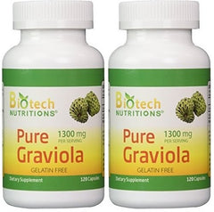 Biotech Nutritions Graviola bottle with 240 capsules - 100% pure Graviola