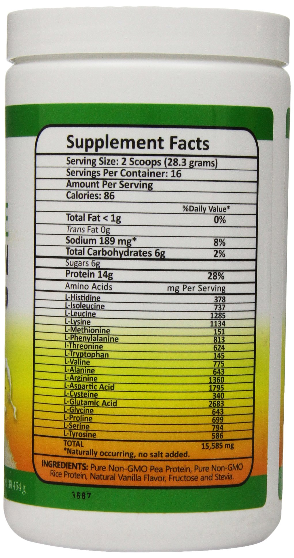 Scoop pouring Biotech Nutritions pea rice protein vanilla powder
