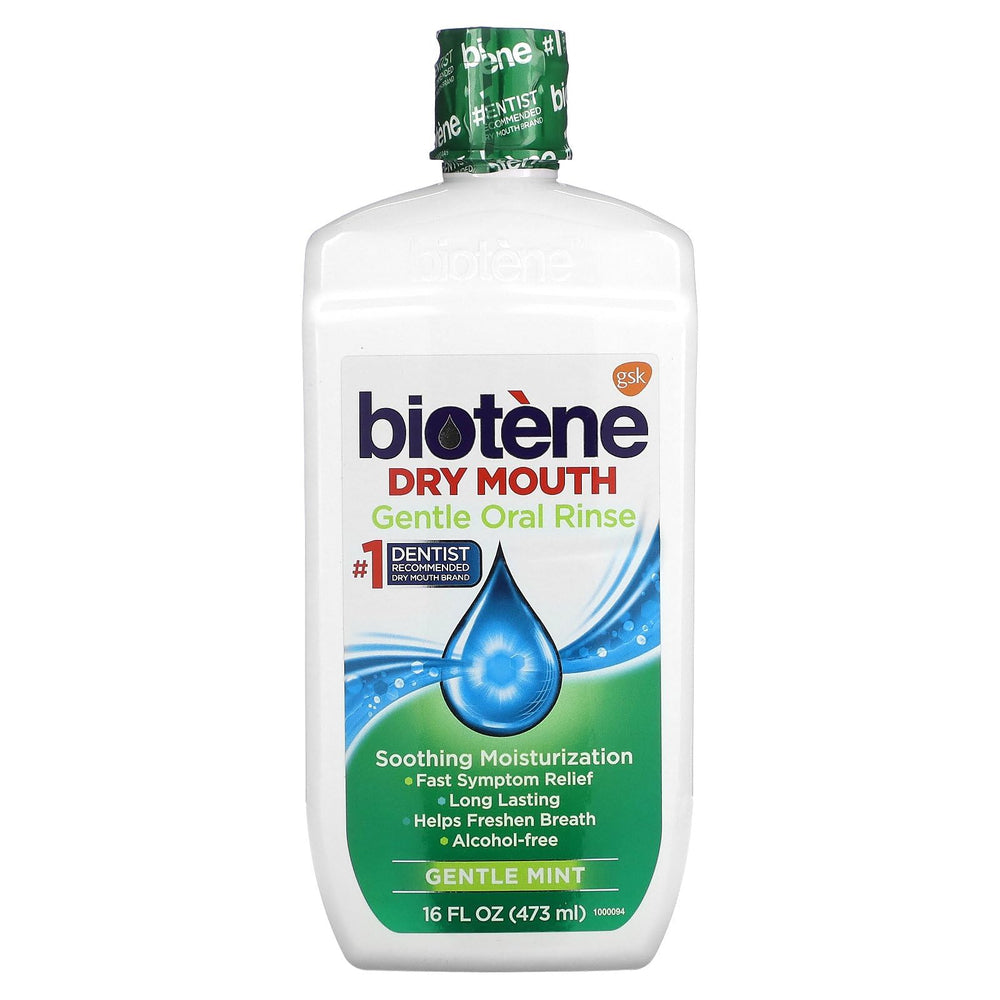 Biotene Mild Mint Moisturizing Gentle Oral Rinse bottle 16 oz