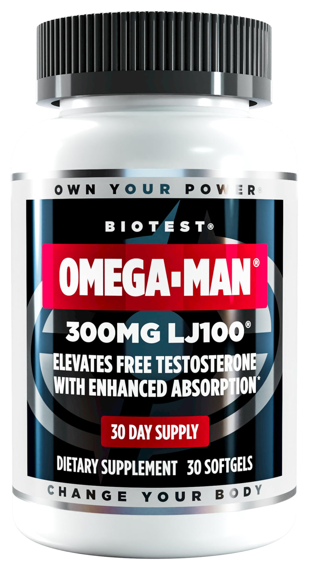 Biotest Omega-Man bottle front label with 30 softgels