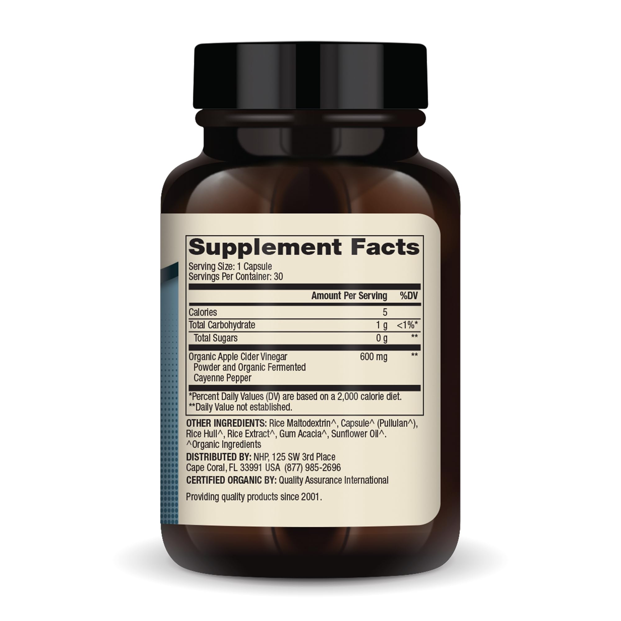 Illustration of 600 mg Organic Apple Cider Vinegar Powder