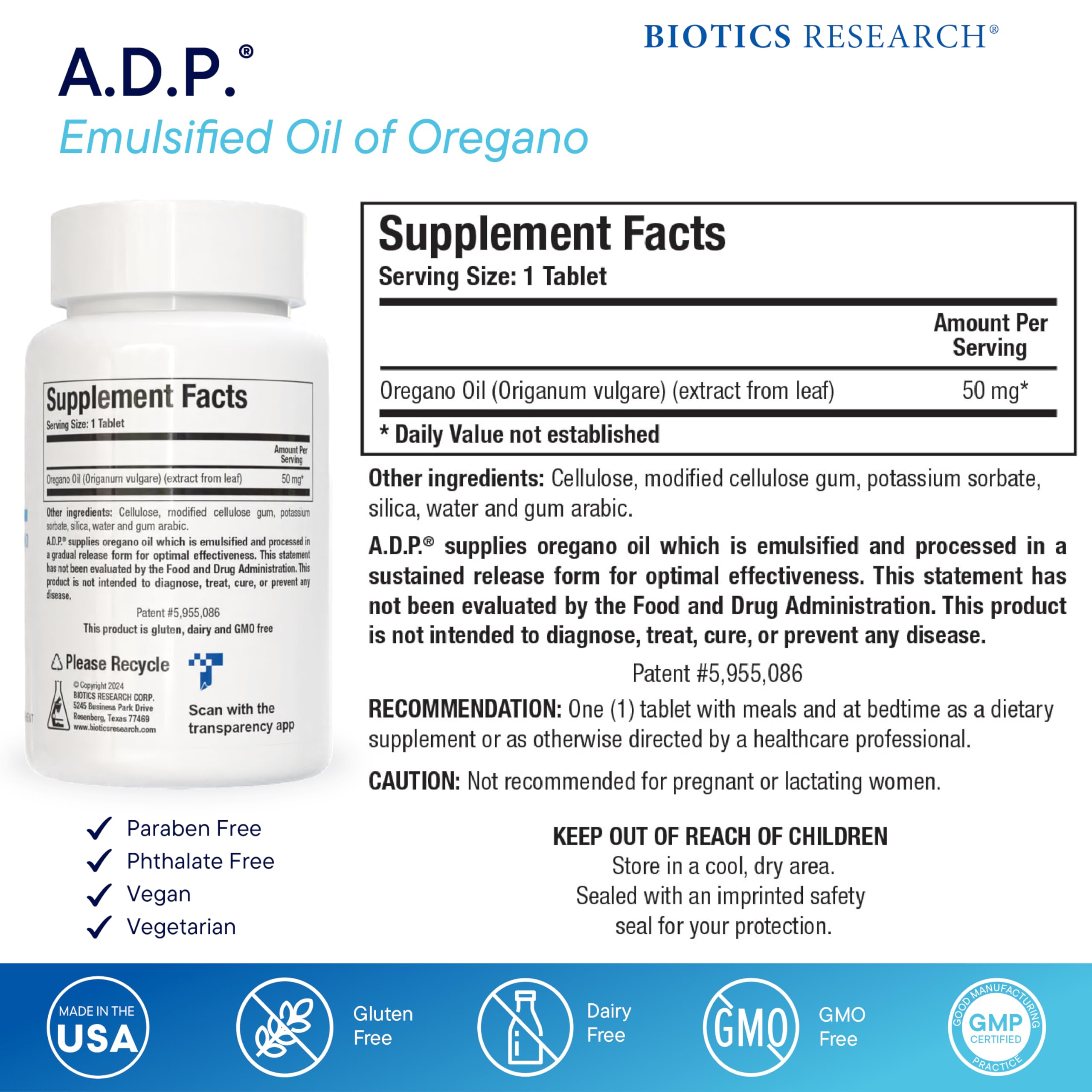Oregano oil for GI health with sustained release