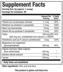 Acti-Mag Pure powder in scoop showing 5 g serving