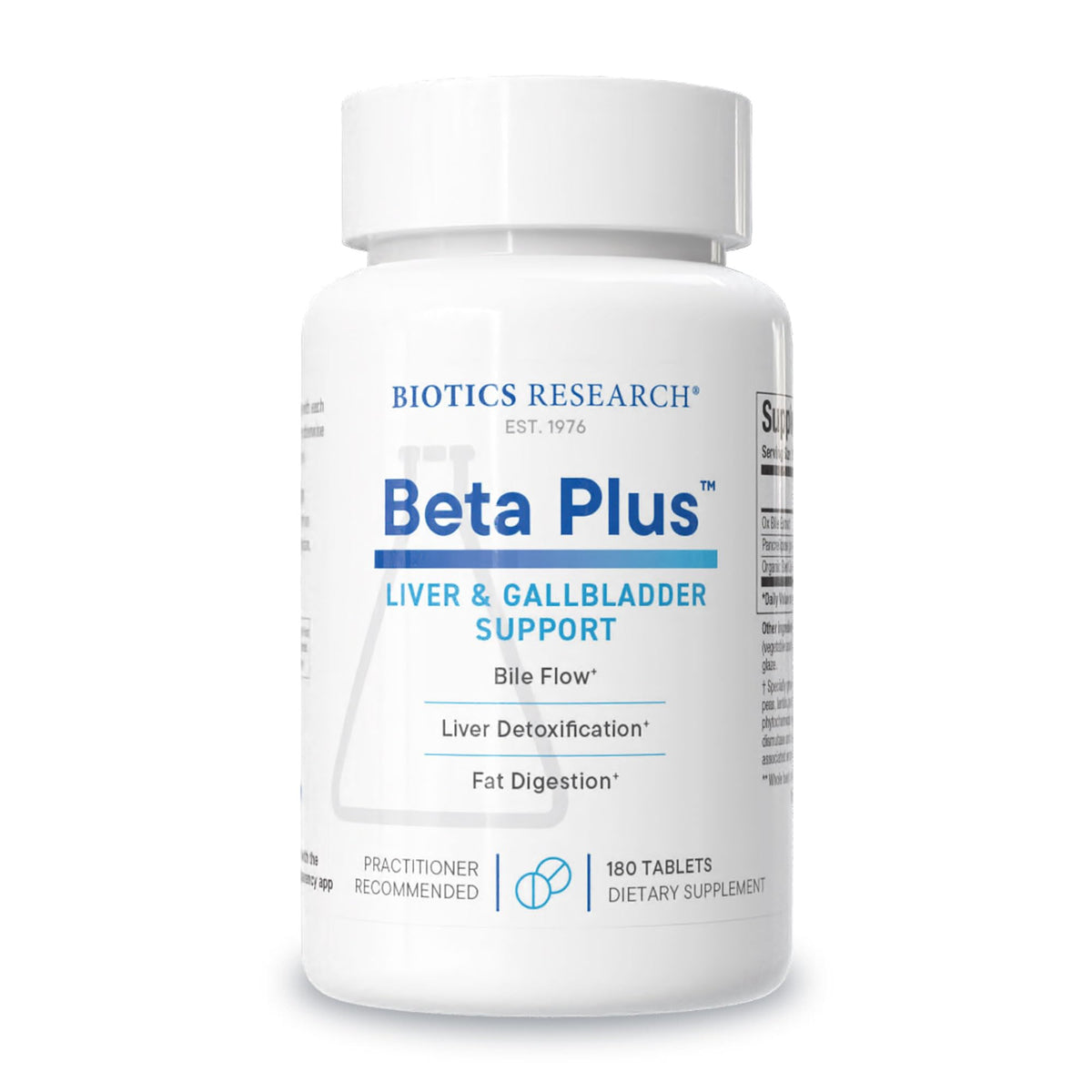 Biotics Beta-Plus Ox Bile Salts bottle label
