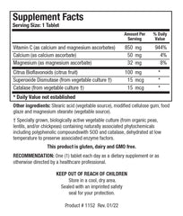 Label of Biotics Bio C Plus 1000