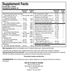 Chelated minerals in Biotics Bio-Multi Plus Iron Free formula