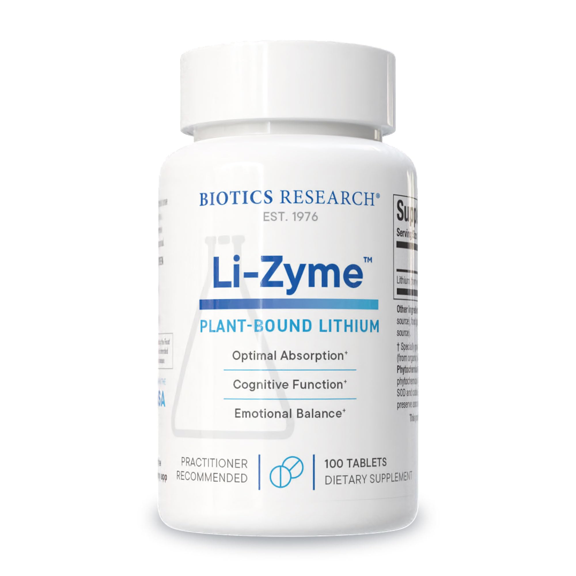 Biotics Li Zyme 50 mcg bottle label showing product name